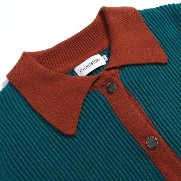 OXKNIT Malachite Green Long Sleeve 100% Cotton Knit Wear Cardigan XXL NWT - Picture 3 of 9